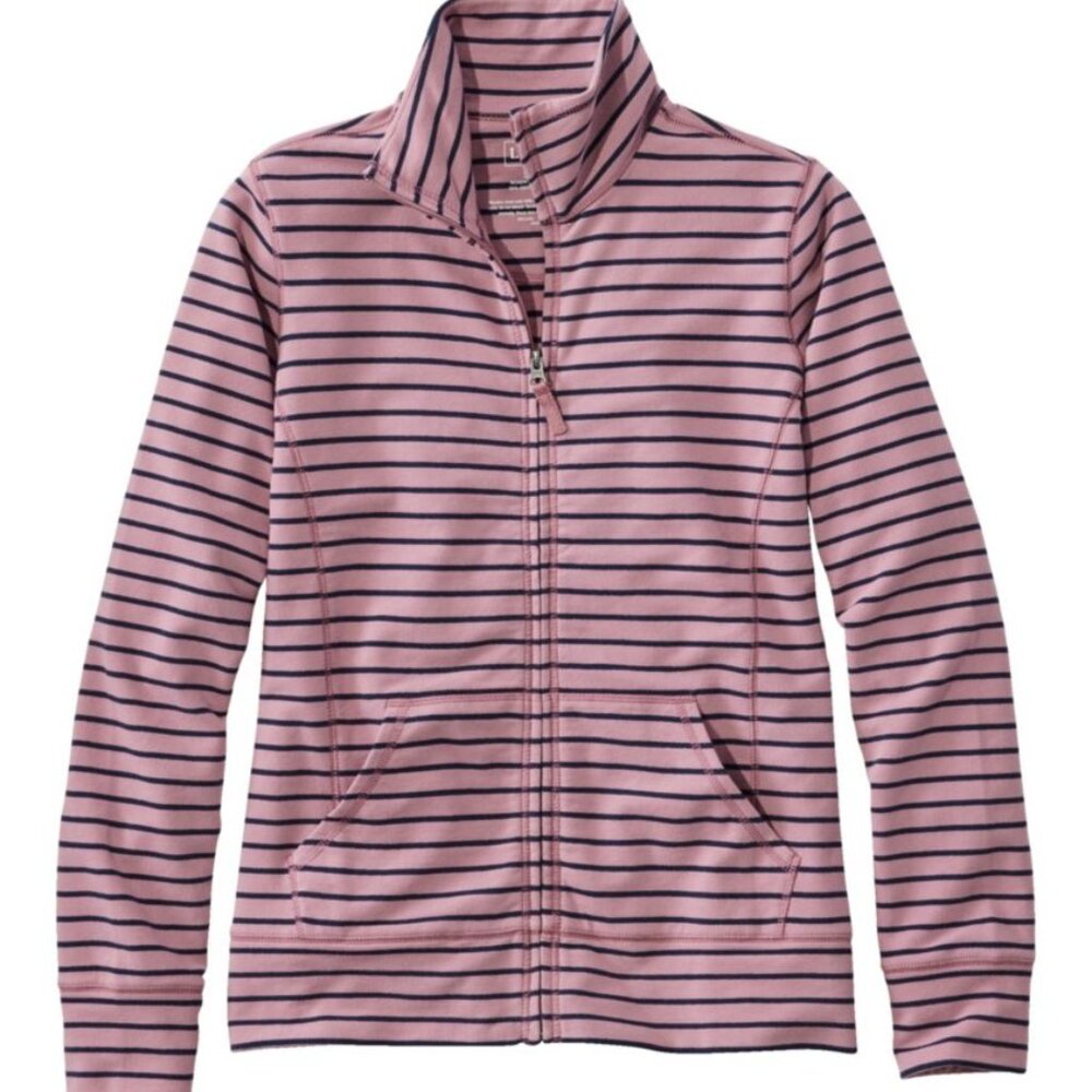 Women's Ultrasoft Full-Zip Mock-Neck Jacket Stripe in Purple and Blue